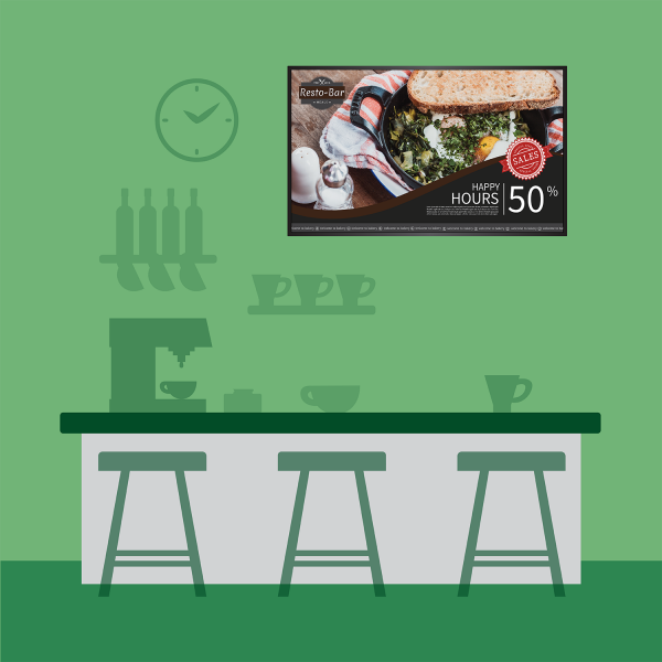 แขวนจอ Digital Signage ไว้หลัง Counter สั่งอาหาร